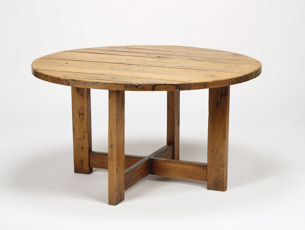 Gartentisch-Holz-120x120x75 cm-Hellbraun-Rustikales Design
