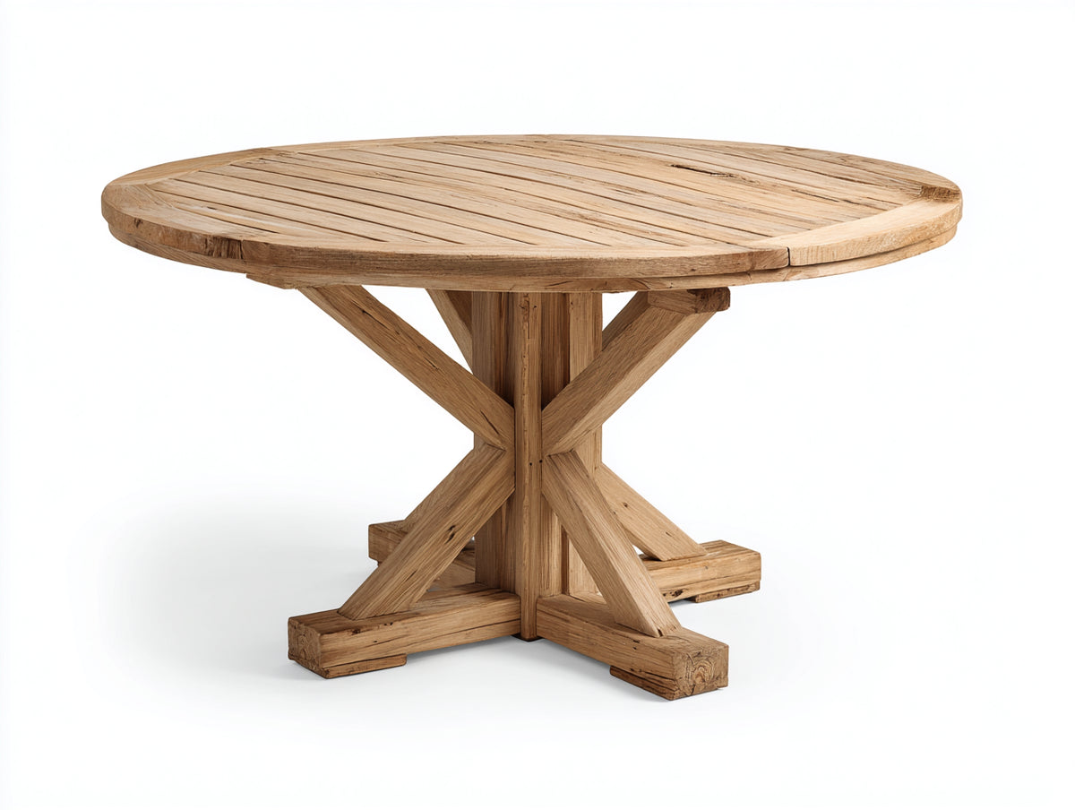 Gartentisch-Holz-130x130x75 cm-Natur-Landhausstil