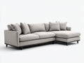 Sofás de esquina tapizados en tejido 290 x 180 x 85 cm - Gris claro - Diseño moderno con base de madera