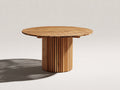 Gartentisch-Holz-138x138x76 cm-Natur-Modernes Lamellendesign