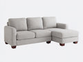 Sofás de esquina de tela texturizada 250 x 160 x 86 cm - Gris claro - Diseño contemporáneo con chaise integrada