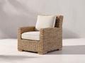 Polyrattan Gartensessel Rattan-Stoff 82x78x88 cm Naturbraun-Beige - Klassisches Lounge Design
