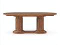 Gartentisch aus Massivholz 220x110x75 cm - Naturholz - Ovaler Esstisch für den Außenbereich