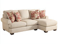 Sofás de esquina tapizados en tejido 275 x 170 x 88 cm - Beige claro - Diseño clásico con módulo extendido