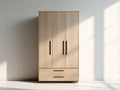 Kleiderschrank Holz 140x58x220 cm Beige - Modernes Stauraum Design