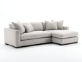 Sofás de esquina con tapizado de tejido texturizado 290x178x84 cm - beige claro - diseño moderno con asiento prolongado para salón