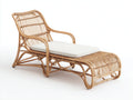 Sonnenliege Rattan 180x72x88 cm - naturholz und weiß - für Garten und Terrasse