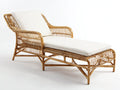 Sonnenliege Rattan 170x75x85 cm - Naturbraun und Creme - geschwungenes Design