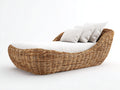 Sonnenliege Polyrattan 195x88x78 cm - naturbraun und weiß - für Garten und Terrasse