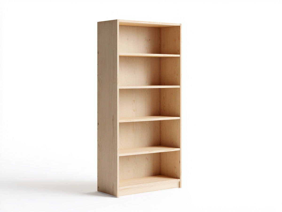 Bücherregal Holz 78x31x172 cm - Natur - offenes Standregal für Wohnzimmer und Büro