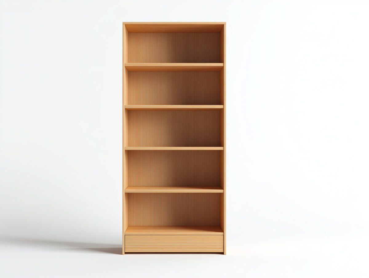 Bücherregal Holz 80x35x190 cm Natur Modernes Design