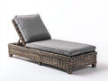 Sonnenliege aus Polyrattan 200 x 70 x 88 cm - Naturbraun und Grau - Verstellbare Rückenlehne